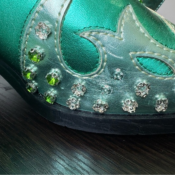 Azalea Wang Bright Green Cowboy Boots Size 8.5 Women - Picture 5 of 9